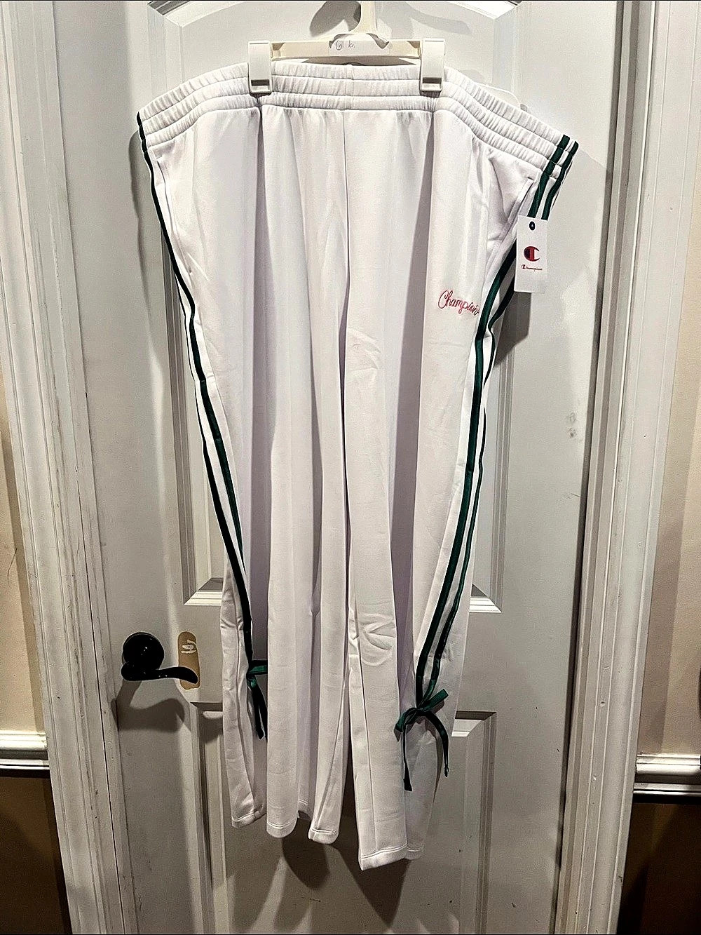 Champion In The Stands Side-Tied Open Bottom Pant White & Green 3X
